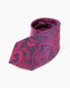 Navy Blue & Fuchsia Paisley Tie