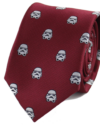 Jacquard White Helmet Pattern Burgundy Necktie