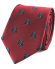 Jacquard Black Helmet Pattern Burgundy Necktie