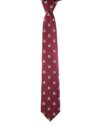 Jacquard White Helmet Pattern Burgundy Necktie