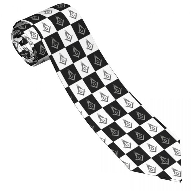Men's Freemasons Masonic Black Woven Skinny Narrow Width 2