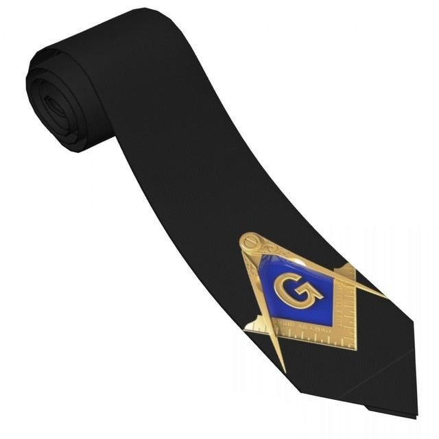 Men's Freemasons Masonic Black Woven Skinny Narrow Width 2