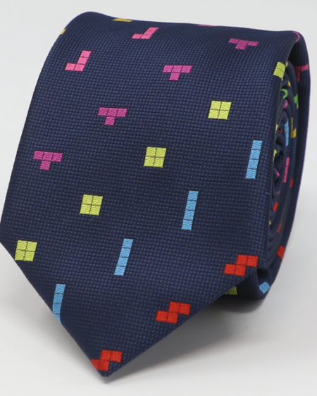 Jacquard Game Tetris Blocks Necktie