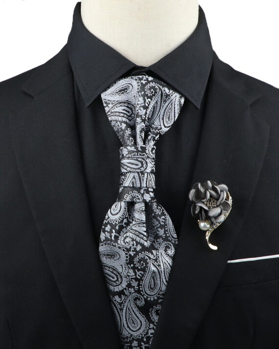 Premium Paisley Tie Brooch Set