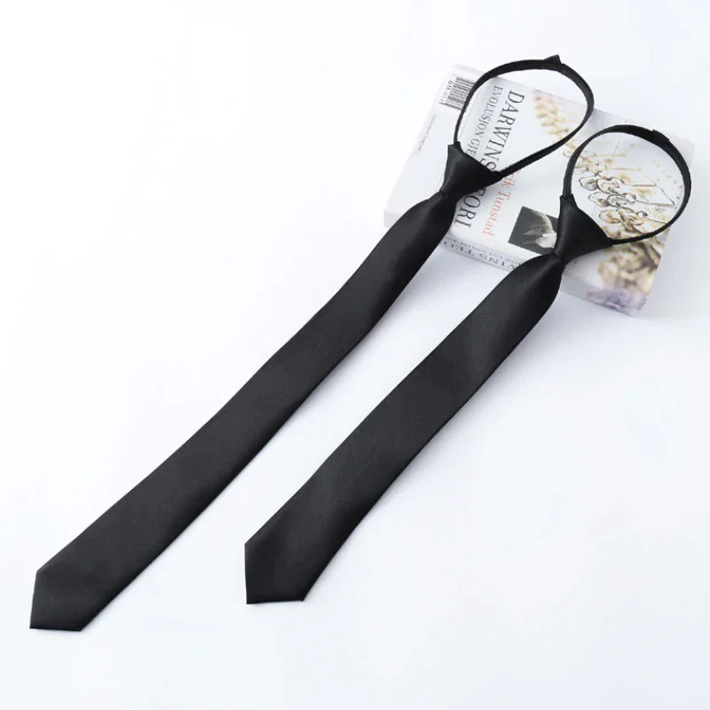 Retro Silky Narrow Zipper Tie