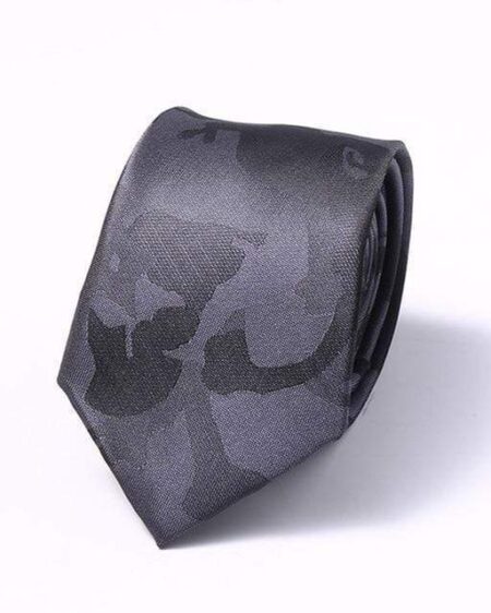 Black & Gray Camouflage Skinny Tie