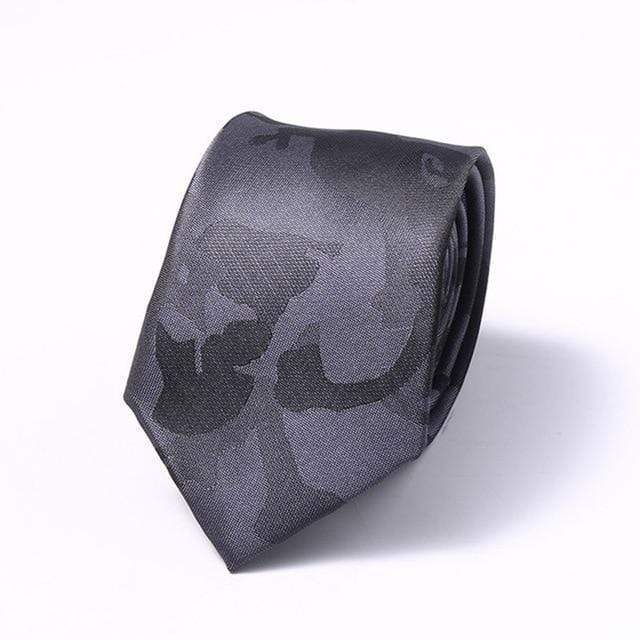 Black & Gray Camouflage Skinny Tie
