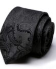 Black Paisley Skinny Tie