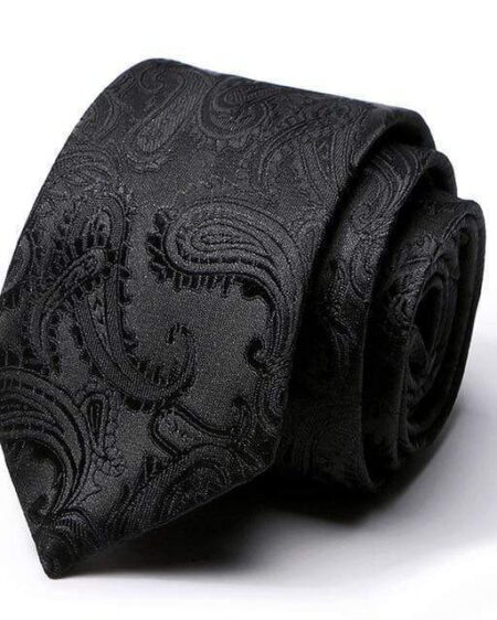 Black Paisley Skinny Tie
