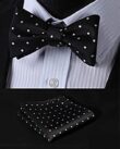 Black with White Polka Dots Matching Bowtie Set (2pc)