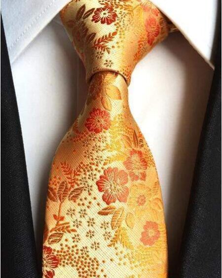 Bright Orange Floral Tie