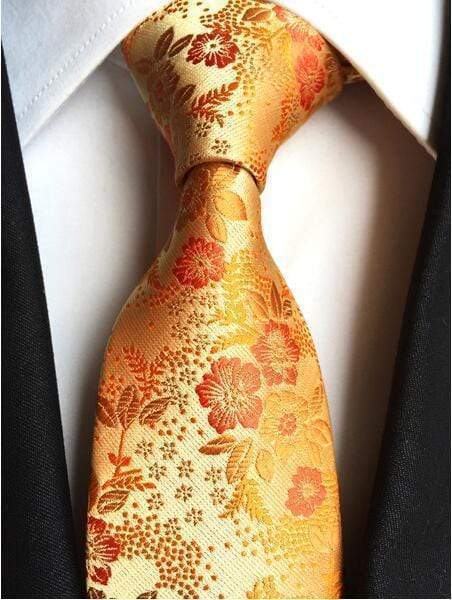 Bright Orange Floral Tie