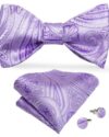 Lilac Purple Paisley Matching Bowtie Set (3pc)