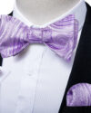 Lilac Purple Paisley Matching Bowtie Set (3pc)