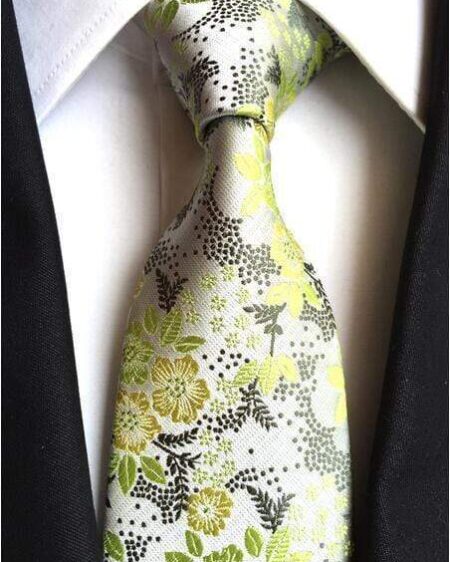 Lime Green & Yellow Floral Tie