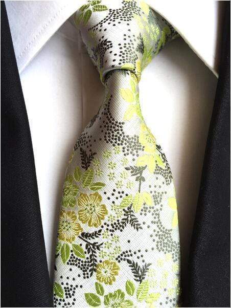 Lime Green & Yellow Floral Tie
