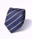 Navy Blue & Thin Yellow Stripes Skinny Tie