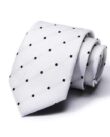 White & Black Dots Skinny Tie