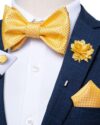 Yellow Geometric Matching Bowtie Set (4pc)